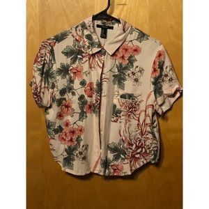Floral Crop Button Down